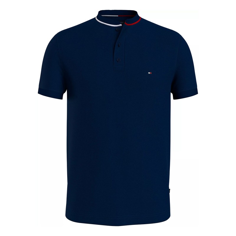 TOMMY   HILFIGER Tommy Hilfiger Mao RWB Tipped Slim Polo Desert Sky