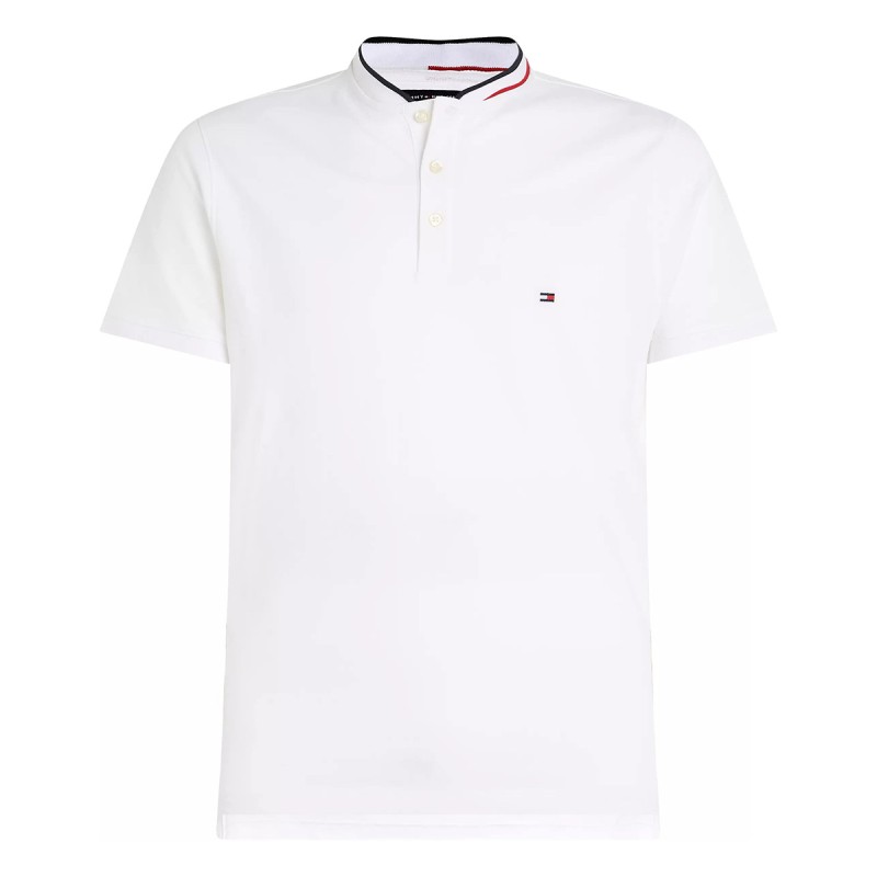 TOMMY   HILFIGER Tommy Hilfiger Mao RWB Tipped Slim White Polo