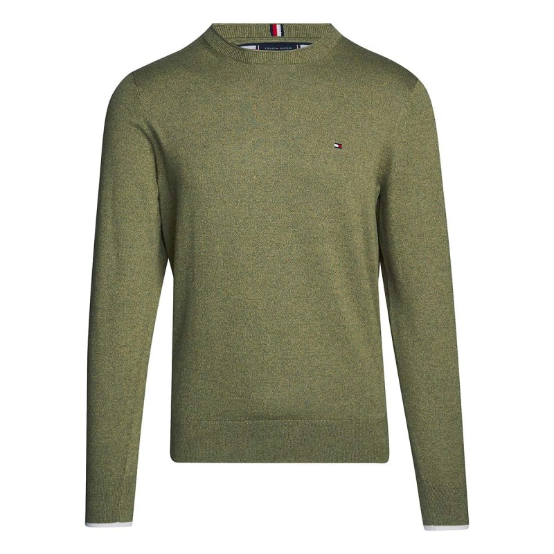 TOMMY   HILFIGER Tommy Hilfiger Mouline Organic Cotton Faded Olive Sweater