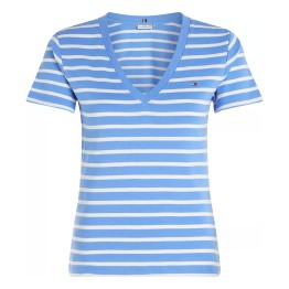 TOMMY   HILFIGER T-shirt Tommy Hilfiger New Slim Cody à col en V style Breton