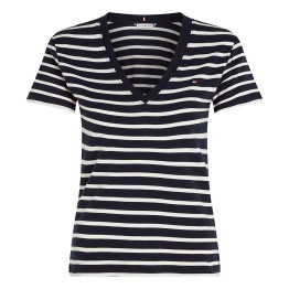  T-shirt Tommy Hilfiger New Slim Cody à col en V style Breton Desert Blue