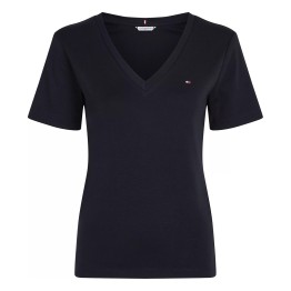 TOMMY   HILFIGER T-shirt Tommy Hilfiger New Slim Cody à col en V Desert Sky