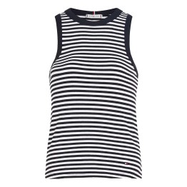 TOMMY   HILFIGER Tommy Hilfiger Slim Fit Ribbed Tank Top with Striped Pattern