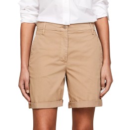 TOMMY   HILFIGER Tommy Hilfiger Chino Mom Shorts with Rolled Hems Beige