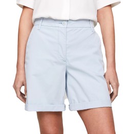  Tommy Hilfiger Chino Mom Shorts with Rolled Hems in Breezy Blue