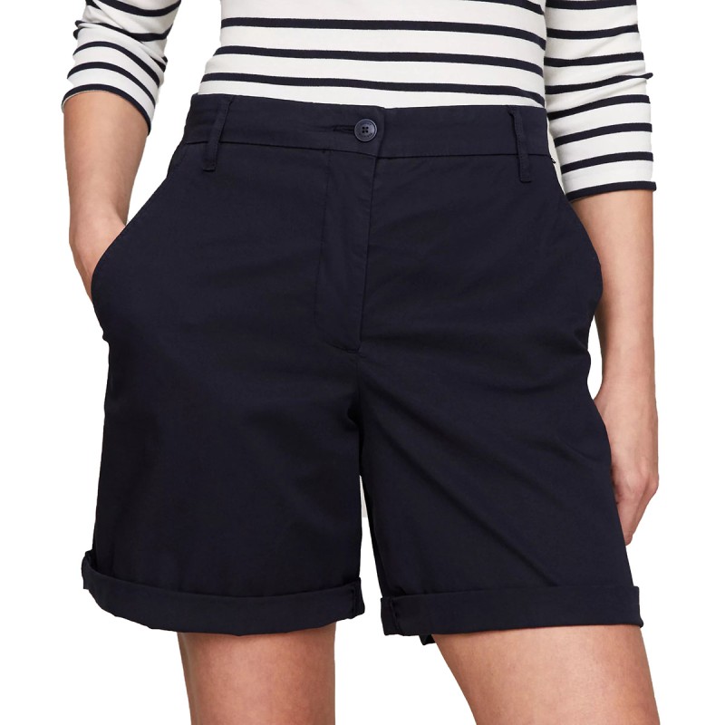 TOMMY   HILFIGER Shorts Tommy Hilfiger Chino Mom avec revers Desert Sky