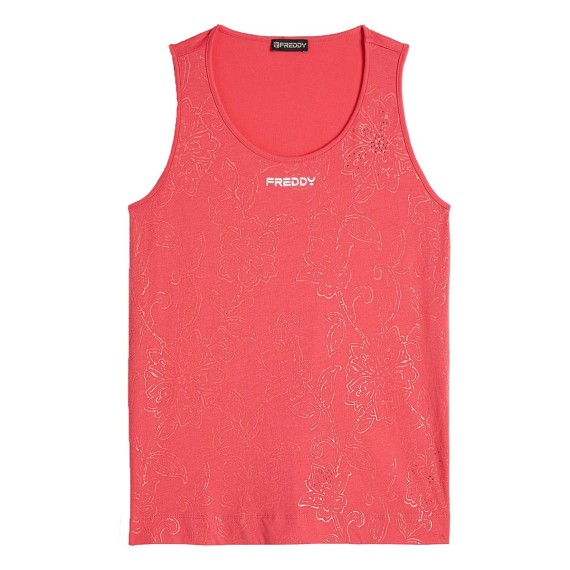 FREDDY Freddy tank top in lightweight paisley print jersey all over