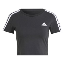  Camiseta Adidas Essentials 3-Stripes Crop Black