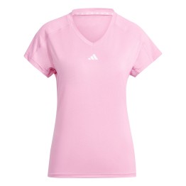  Adidas Aeroready Train Essentials Minimal Branding V-Neck T-shirt Pink
