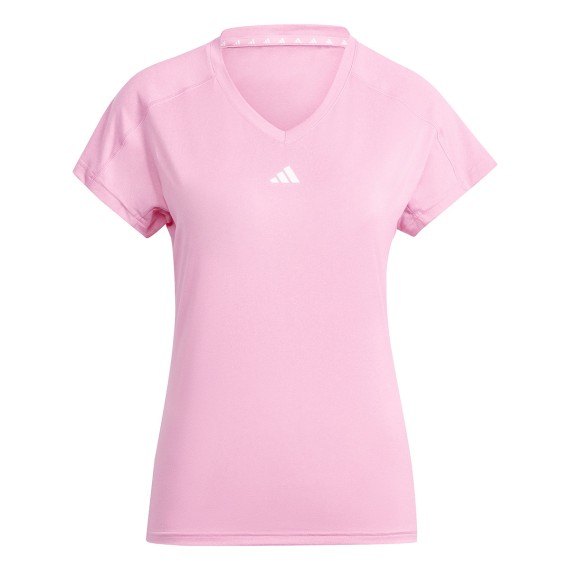 ADIDAS Adidas Aeroready Train Essentials Minimal Branding V-Neck T-shirt Pink