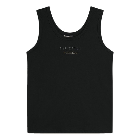 FREDDY Freddy Gold Graphic Flared Tank Top FREDDY Freddy Gold Graphic Flared Tank Top