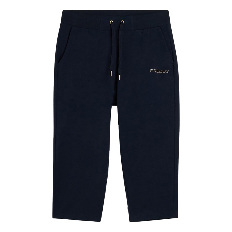 FREDDY Pantalon Corsaire Freddy en Jersey avec Logo Strass