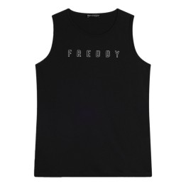 FREDDY Canotta Freddy Scollo Tondo Glitter Logo