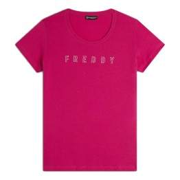 FREDDY Freddy Round Neck T-shirt with Glitter Logo