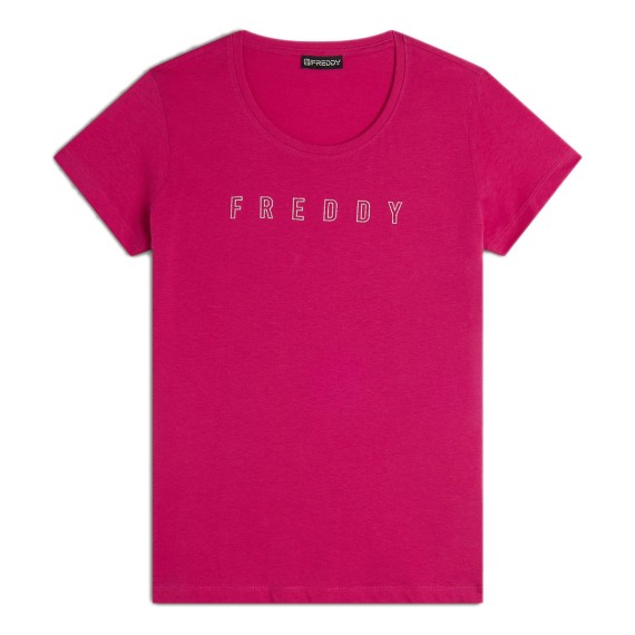 FREDDY Freddy Round Neck T-shirt with Glitter Logo FREDDY Freddy Round Neck T-shirt with Glitter Logo