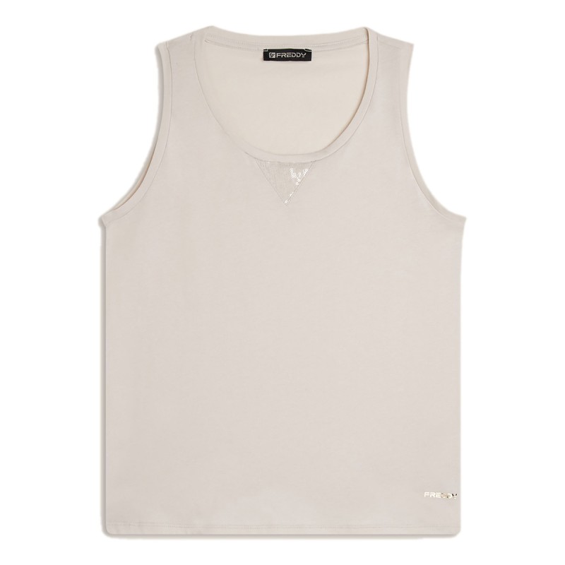 FREDDY Freddy Regular Fit Jersey Paillettes Tank Top