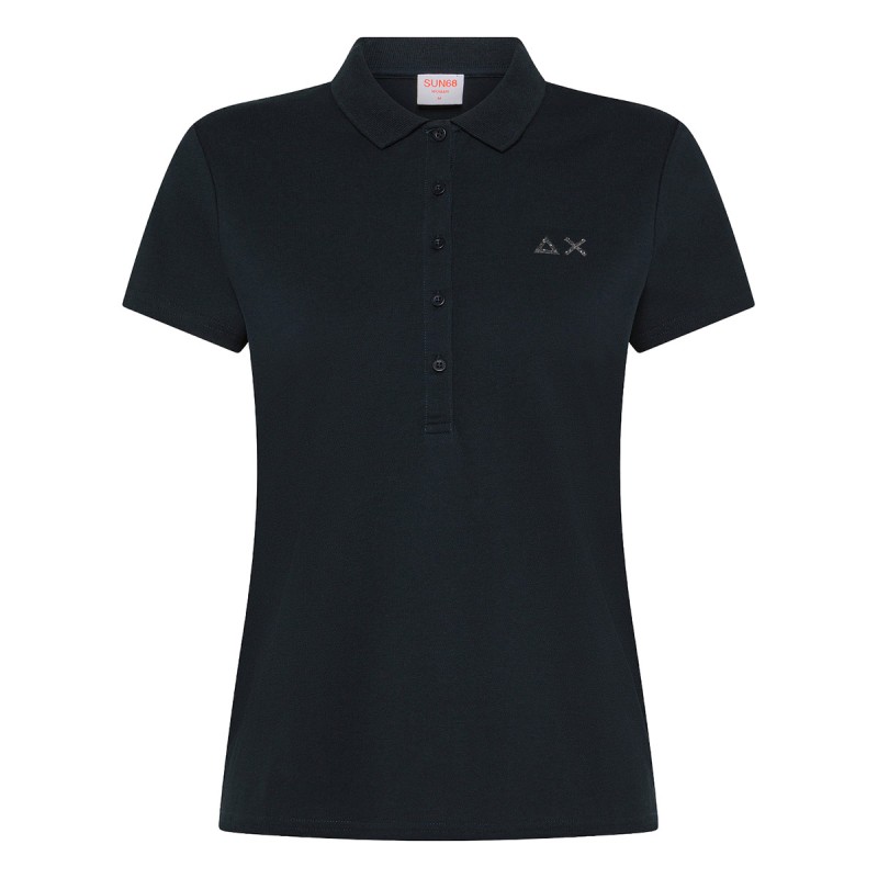 SUN68 Polo Sun68 Piquè Rhinestone Logo