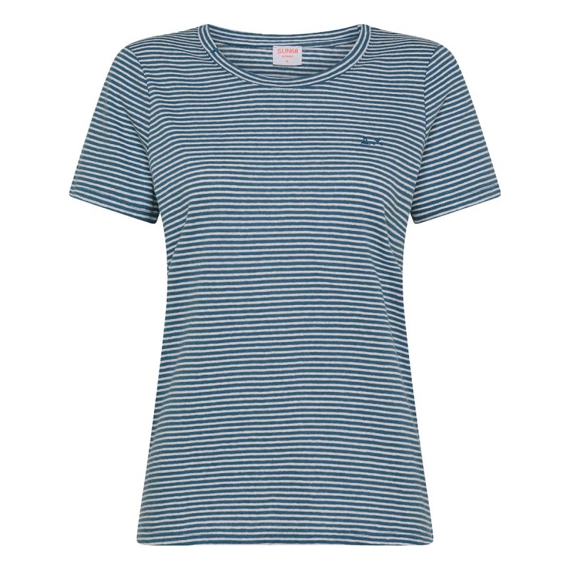 SUN68 Camiseta Sun68 Striped Linen And Cotton