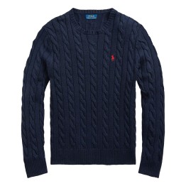 Maglia Polo Ralph Lauren in cotone a trecce Hunter Navy POLO RALPH LAUREN Maglieria