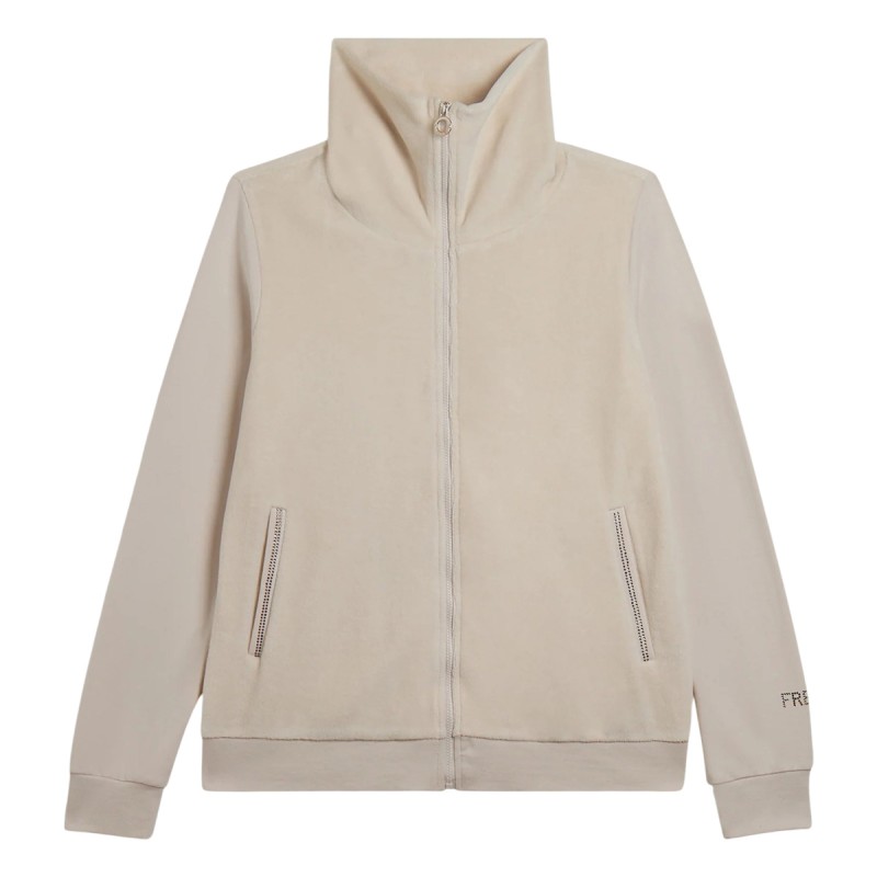 FREDDY Felpa Freddy Velvet Zip Logo Strass