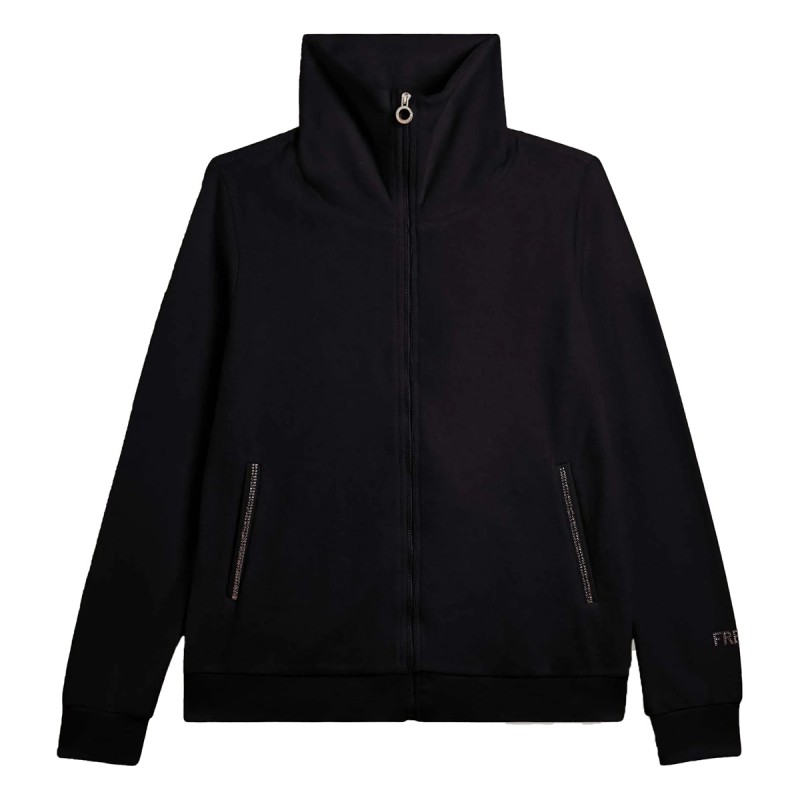 FREDDY Freddy Velvet Zip Logo Strass Sweatshirt