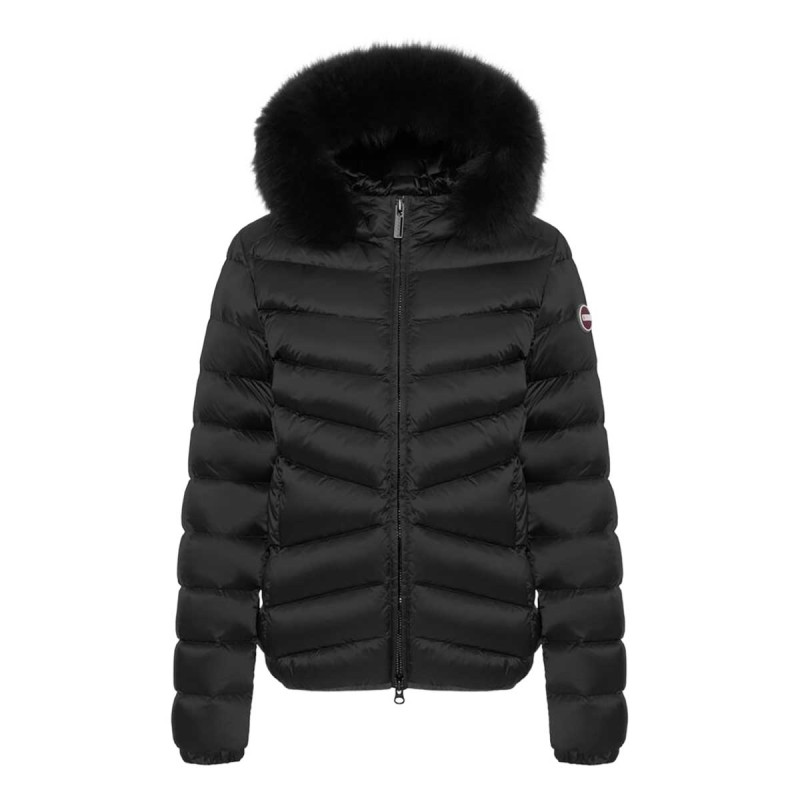 COLMAR ORIGINALS Quilted down jacket with synthetic fur Colmar