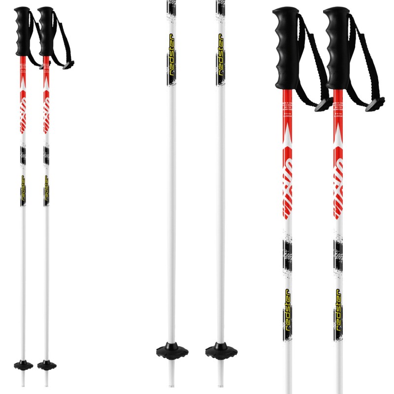 Ski poles Atomic Redster 10 Junior white-black-red