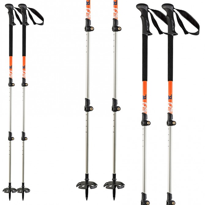 HEAD Ski poles Head Vario 3 piece orange-black