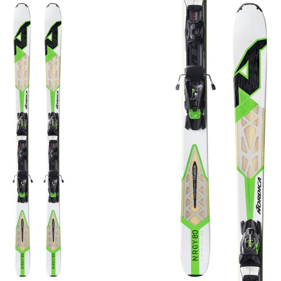 Esquí Nordica Nrgy 80 Evo + fijaciones N Adv Pr Evo blanco-verde