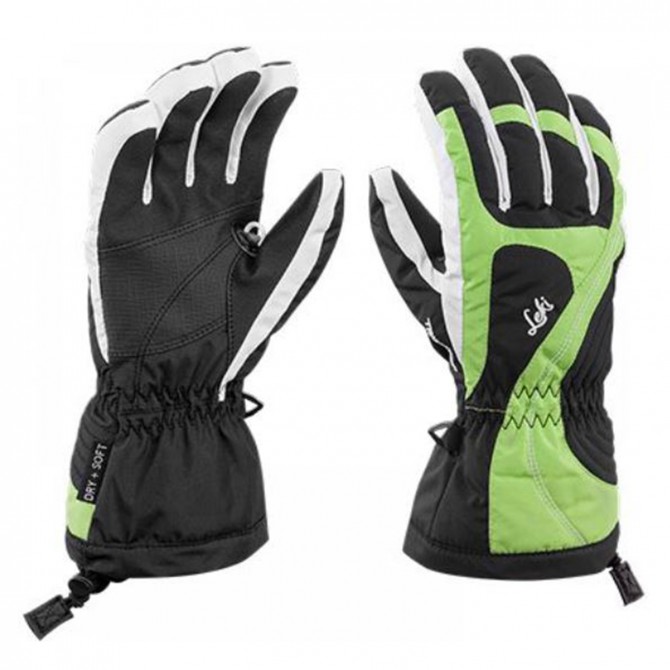 LEKI Ski gloves Leki Falera S Junior black-lime-white