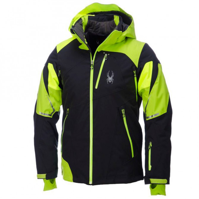 Giacca sci Spyder Leader nero-lime-giallo fluo