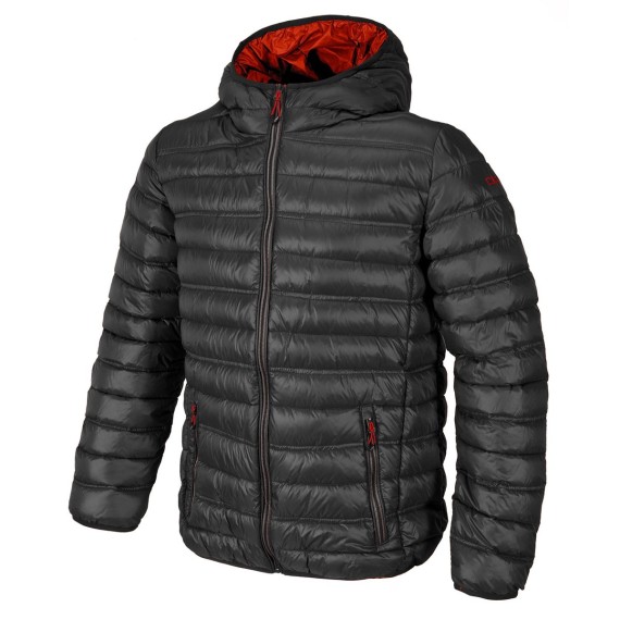 Hooded down jacket Cmp Man grey-red