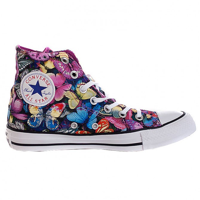 Sneakers Converse All Star Hi Canvas Femme fantaisie papillons