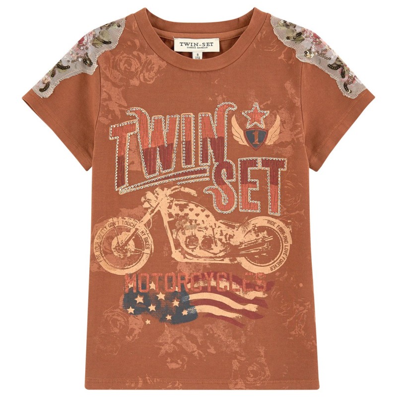 TWINSET T-shirt Twin-Set Fille brun