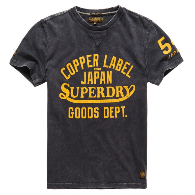 SUPER DRY T-shirt Superdry Copper Label Cafe Racer Hombre negro