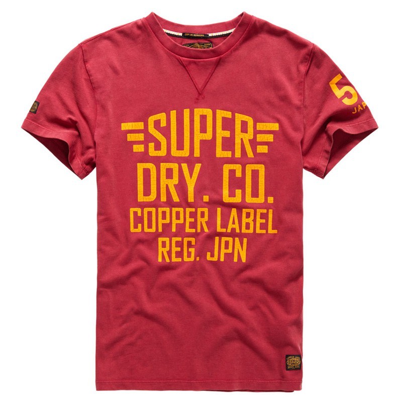 SUPER DRY T-shirt Superdry Copper Label Cafe Racer Homme bordeaux