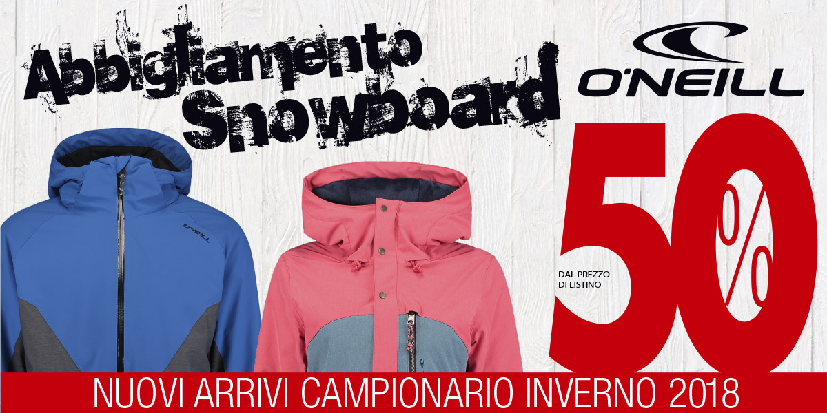 outlet cuneo abbigliamento snowboard Oneil sconto 50