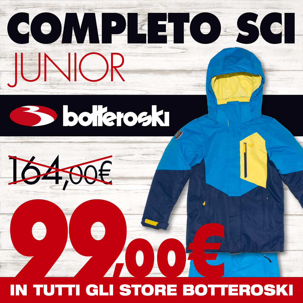 Promo completi sci Bottero Ski junior 99 euro