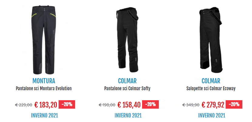 Esempi su come vestirsi per sciare.