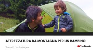 Attrezzatura da montagna per un bambino