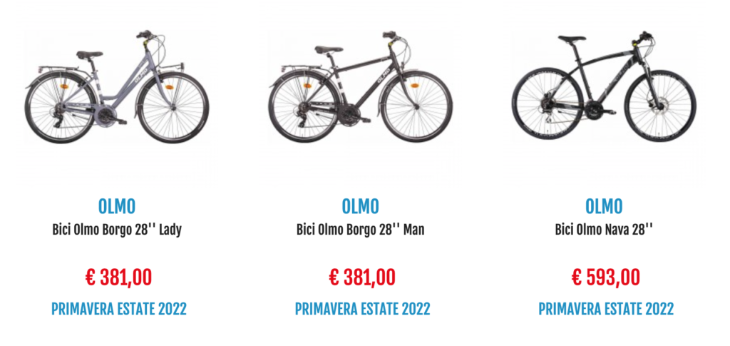 bici OLMO dal catalogo botteroski 2022